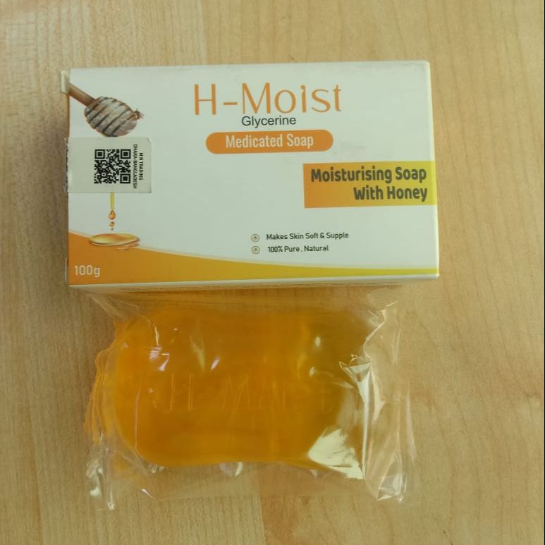 H-Moist Medicated Soap 100gm Honey & Glycerine Soap for Dry & Sensitive Ski image 2